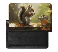 Passport Holder for Travel Passport Holder for Women Men RFID Blocking Drone Passport Holder Travel Accessories, Squirrel Eats Nuts, One Size