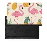 Passport Holder for Travel Passport Holder for Women Men RFID Blocking Flamingos And Pineapples Passport Holder Travel Accessories, Flamingos and Pineapples, One Size