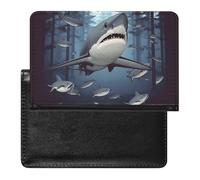 Passport Holder for Travel Passport Holder for Women Men RFID Blocking Funny Sharks Design Passport Holder Travel Accessories, Funny Sharks Design, One Size