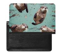 Passport Holder for Travel Passport Holder for Women Men RFID Blocking Glow In The Dark Passport Holder Travel Accessories, Otters, One Size