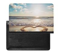 Passport Holder for Travel Passport Holder for Women Men RFID Blocking Heart Shape Romantic Beach Passport Holder Travel Accessories, Heart Shape Romantic Beach, One Size