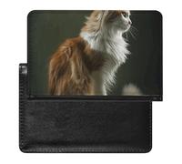 Passport Holder for Travel Passport Holder for Women Men RFID Blocking Holding Dandelion Passport Holder Travel Accessories, Orange and White Cat, One Size