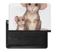 Passport Holder for Travel Passport Holder for Women Men RFID Blocking Karate Boy Changeable Belt Color Passport Holder Travel Accessories, Mother and child rats, One Size