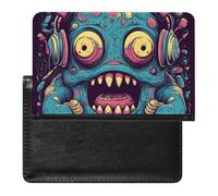 Passport Holder for Travel Passport Holder for Women Men RFID Blocking Love Music Monster Passport Holder Travel Accessories, Love Music Monster, One Size