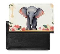 Passport Holder for Travel Passport Holder for Women Men RFID Blocking Love Music Monster Passport Holder Travel Accessories, Lucky Elephant, One Size