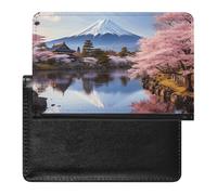 Passport Holder for Travel Passport Holder for Women Men RFID Blocking Mount Fuji Cherry Blossom Trees Passport Holder Travel Accessories, Mount Fuji Cherry Blossom Trees, One Size