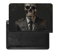 Passport Holder for Travel Passport Holder for Women Men RFID Blocking Owl on Tree Passport Holder Travel Accessories, Skull Style Man, One Size