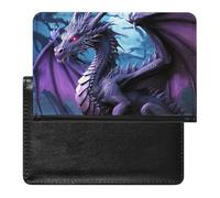 Passport Holder for Travel Passport Holder for Women Men RFID Blocking Owl Tree Branches Passport Holder Travel Accessories, Purple Dragon Purple Moon, One Size