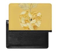 Passport Holder for Travel Passport Holder for Women Men RFID Blocking Palm Trees on The Beach Passport Holder Travel Accessories, Yellow Dried Petals, One Size