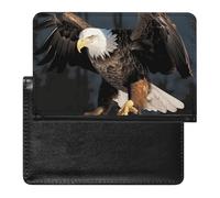 Passport Holder for Travel Passport Holder for Women Men RFID Blocking Peace on Earth Passport Holder Travel Accessories, 3D Bald Eagle, One Size