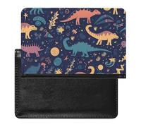Passport Holder for Travel Passport Holder for Women Men RFID Blocking Peace on Earth Passport Holder Travel Accessories, Dinosaurs and Stars Colorful, One Size