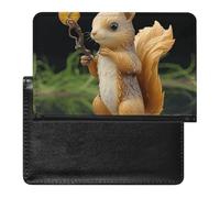 Passport Holder for Travel Passport Holder for Women Men RFID Blocking Purple Plum Butterfly Passport Holder Travel Accessories, Resin Squirrel, One Size