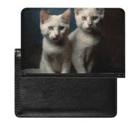 Passport Holder for Travel Passport Holder for Women Men RFID Blocking Roses in The Rain Passport Holder Travel Accessories, Two Cats on the Table, One Size