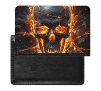 Passport Holder for Travel Passport Holder for Women Men RFID Blocking Rough Leopard Print Passport Holder Travel Accessories, Shattering of skull, One Size