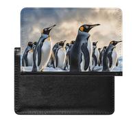 Passport Holder for Travel Passport Holder for Women Men RFID Blocking Rough Leopard Print Passport Holder Travel Accessories, Sea Penguin, One Size