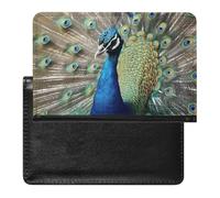 Passport Holder for Travel Passport Holder for Women Men RFID Blocking Skull Image Poster Passport Holder Travel Accessories, The Peacock, One Size