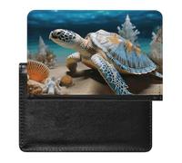 Passport Holder for Travel Passport Holder for Women Men RFID Blocking Steam Train Passport Holder Travel Accessories, Sea Conch Shell Starfish Turtle, One Size