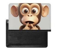 Passport Holder for Travel Passport Holder for Women Men RFID Blocking Sunflower on Black Background Passport Holder Travel Accessories, The silent monkey, One Size