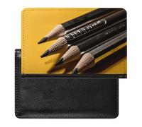 Passport Holder for Travel Passport Holder for Women Men RFID Blocking Two Snowmen Skiing Together Passport Holder Travel Accessories, Pencil on Yellow Table, One Size
