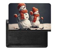 Passport Holder for Travel Passport Holder for Women Men RFID Blocking Two Snowmen Skiing Together Passport Holder Travel Accessories, Two Snowmen Skiing Together, One Size
