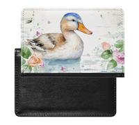 Passport Holder for Travel Passport Holder for Women Men RFID Blocking Vintage American Flag 4Th of July USA Passport Holder Travel Accessories, Watercolor duck, One Size