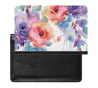 Passport Holder for Travel Passport Holder for Women Men RFID Blocking Vintage American Flag 4Th of July USA Passport Holder Travel Accessories, Watercolor Floral, One Size