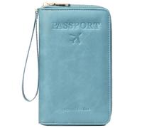 Passport Holder for Travel Women and Men RFID Passport Holder with Card Slots Holder Passport Case Passport cover Passport Wallet Travel Essentials and Accessories, Blue Zipper, Zipper
