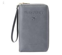 Passport Holder for Travel Women and Men RFID Passport Holder with Card Slots Holder Passport Case Passport cover Passport Wallet Travel Essentials and Accessories, Grey Zipper, Zipper