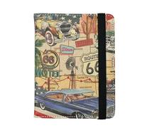 Passport Holder for Women and Men PU Leather Passport Cover for Travel, American Vintage Route 66, One Size, Passport Holder