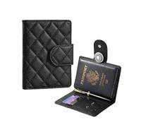 Passport Holder for Women Men, Compact Travel Wallet with Zippered Coins Pocket and SIM Slots, Rfid Blocking Passport Cover Travel Wallet, Black, S, Simple and Stylish