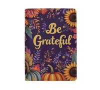 Passport Holder Leather for Women Passport Wallet Women, Be Grateful Autumn Floral
