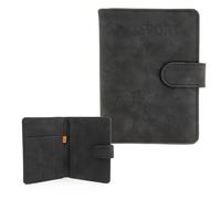Passport Holder, Leather Passport Cover Waterproof Passport Wallet with Card Holder & Pen Slot Premium Passport Holder for Travel Document Holder Travel Essentials for Women and Men, Black, B: Black