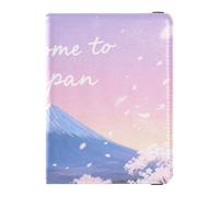 Passport Holder leather Passport Cover welcome to japan scenery culture