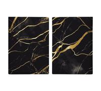 Passport Holder Leather Passport Holder Covers Case Black And Gold Marble Texture Printed Passport Book for Documents, Travel Gifts, Black and gold marble texture, 20.3x13.8cm