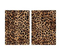 Passport Holder Leather Passport Holder Covers Case Blue Hibiscus Flower Printed Passport Book for Documents, Travel Gifts, leopard patterned wallpaper, 20.3x13.8cm