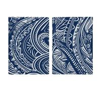 Passport Holder Leather Passport Holder Covers Case Blue Polynesian Maori Tribal Pattern Printed Passport Book for Documents, Travel Gifts, Blue Polynesian Maori Tribal Pattern, 20.3x13.8cm