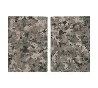 Passport Holder Leather Passport Holder Covers Case Brown Cowhide Printed Passport Book for Documents, Travel Gifts, Army Digital Camouflage, 20.3x13.8cm