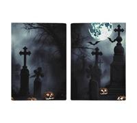 Passport Holder Leather Passport Holder Covers Case Cartoon Cute Otter Printed Passport Book for Documents, Travel Gifts, Gothic Happy Halloween, 20.3x13.8cm