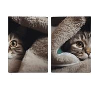 Passport Holder Leather Passport Holder Covers Case Cartoon Cute Otter Printed Passport Book for Documents, Travel Gifts, Cat Under Blanket, 20.3x13.8cm