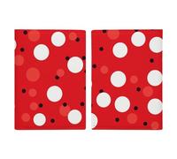 Passport Holder Leather Passport Holder Covers Case Chihuahua on The Hillside Printed Passport Book for Documents, Travel Gifts, red white polka dot, 20.3x13.8cm