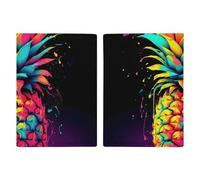 Passport Holder Leather Passport Holder Covers Case Cluster of Stars in Night Sky Printed Passport Book for Documents, Travel Gifts, colorful Pineapple, 20.3x13.8cm