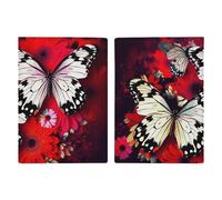 Passport Holder Leather Passport Holder Covers Case Colorful Birthday Cupcakes Printed Passport Book for Documents, Travel Gifts, Colorful Flowers Butterflies, 20.3x13.8cm