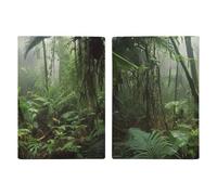 Passport Holder Leather Passport Holder Covers Case Colorful Hot Air Balloon Printed Passport Book for Documents, Travel Gifts, Tropical Rainforest, 20.3x13.8cm