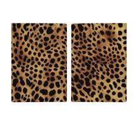 Passport Holder Leather Passport Holder Covers Case Colorful Hot Air Balloon Printed Passport Book for Documents, Travel Gifts, Leopard Animal print, 20.3x13.8cm