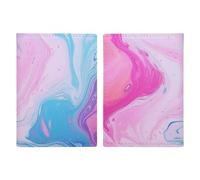 Passport Holder Leather Passport Holder Covers Case Colorful Marble Pastel Blue Purple Printed Passport Book for Documents, Travel Gifts, Colorful Marble Pastel Blue Purple, 20.3x13.8cm