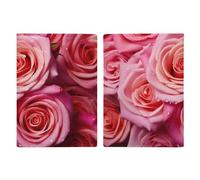 Passport Holder Leather Passport Holder Covers Case Couple Watching Sunrise Printed Passport Book for Documents, Travel Gifts, Elegant Rose Flower, 20.3x13.8cm