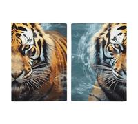 Passport Holder Leather Passport Holder Covers Case Cute Farm Animal Printed Passport Book for Documents, Travel Gifts, Cool tiger, 20.3x13.8cm