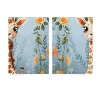 Passport Holder Leather Passport Holder Covers Case Dog Corgi Printed Passport Book for Documents, Travel Gifts, Cute Giraffe Flowers, 20.3x13.8cm