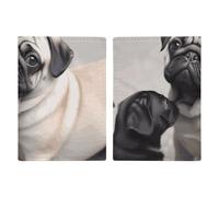 Passport Holder Leather Passport Holder Covers Case Dog Corgi Printed Passport Book for Documents, Travel Gifts, Cute Pet Pug, 20.3x13.8cm