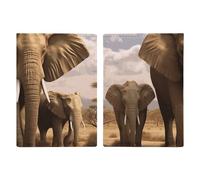 Passport Holder Leather Passport Holder Covers Case Elephant Is Sitting in The Water Printed Passport Book for Documents, Travel Gifts, Elephant Family, 20.3x13.8cm